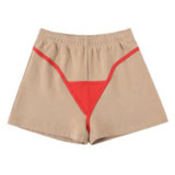 NWT FBC Bikini Bod Sweatshorts in Beige/Red – S – Fashion Brand Company - Picture 3 of 3